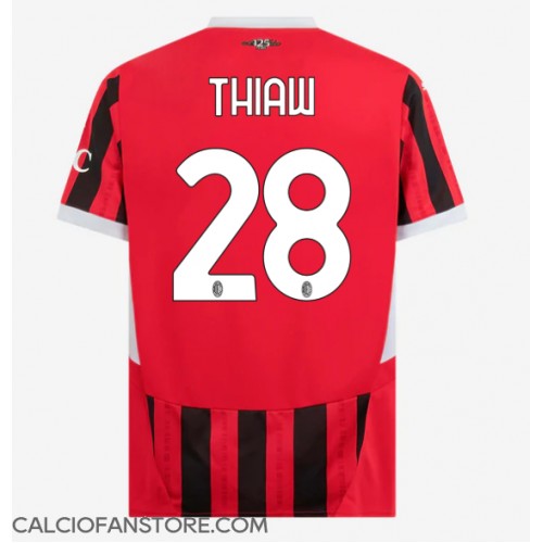 Maglia Calcio AC Milan Malick Thiaw #28 Prima Divisa 2024-25 Manica Corta